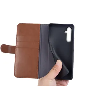 Hot Sell New Trending Wallet Phone Case For Samsung A12 A13 A14 5G Magnetic Flip Card Package Genuine Leather Phone cover