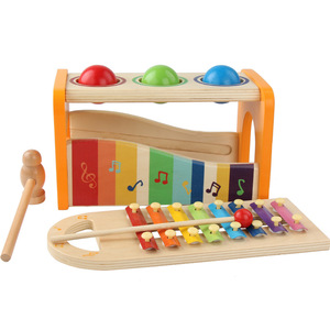 Jouet musical éducatif Montessori 2-en-1 écologique en bois : <span class=keywords><strong>Xylophone</strong></span> <span class=keywords><strong>à</strong></span> marteaux et <span class=keywords><strong>banc</strong></span> de percussion <span class=keywords><strong>à</strong></span> 8 notes pour tout-petits, pour le développement de la motricité fine - Product Image 3