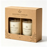 Boîte en papier biodégradable avec fenêtre et séparateur pour bougies parfumées à la cire de soja, coffret cadeau, emballage personnalisé pour bougies