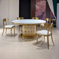 Mesa de Comedor Redonda Moderna de Acero Inoxidable de Lujo para Hoteles y Eventos de Boda