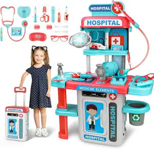 EPT 3 in 1 플라스틱 척 놀이 청진기 외과 조명 의료 의사 세트 장난감