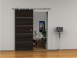 Système de quincaillerie pour porte coulissante de grange en <span class=keywords><strong>acier</strong></span> inoxydable 304 de 6,6 pieds avec décoration de style rustique et design farmhouse - Product Image 6