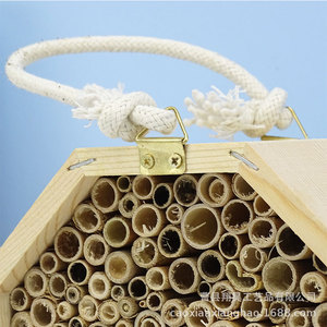 รังแมลงไม้หกเหลี่ยม 15x8 ซม. สีไม้ธรรมชาติ บ้านผึ้ง ตกแต่งสวน - Product Image 4