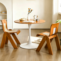 Table et chaises de salle à manger en bois massif de style vintage avec pieds en métal, adaptées aux maisons, salles de réunion et salons