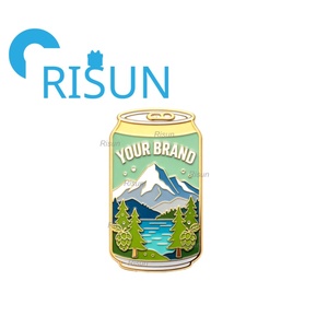 Broches en métal personnalisées avec logo pour bouteille de bière, mug, canette de jus ou de soda, badges émaillés pour revers de veste, vente en gros - Product Image 4