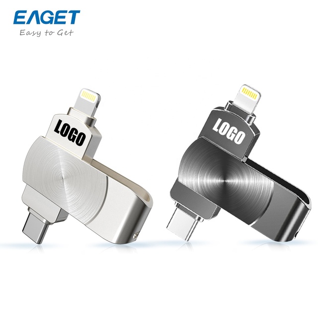 EAGET Custom USB Stick Al Mayor Memoria 3.2 Pen Drive 128/256/512GB for TYPE-C Phone Dual-interface Pendrive USB Flash Drive
