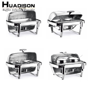 Huadison Đồ Dùng Nhà Hàng Dụng Cụ Làm Ấm Tiệc Tự Chọn Thực Phẩm Philippines Đĩa Chafing Đĩa Cuộn Hình Chữ Nhật Không Gỉ Và Chafing Tự Chọn - Product Image 2