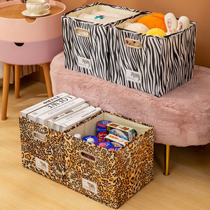 Gran oferta 2025, caja Rectangular <span class=keywords><strong>de</strong></span> almacenamiento <span class=keywords><strong>de</strong></span> <span class=keywords><strong>ropa</strong></span> <span class=keywords><strong>de</strong></span> tela, cajón sin tapa <span class=keywords><strong>de</strong></span> vaca con estampado Animal con alta visibilidad para almacenamiento - Product Image 3