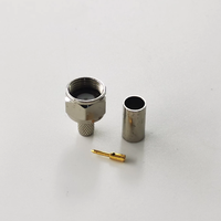 Conector Macho de Crimpado Tipo F Coaxial RF Eléctrico Impermeable de 75 ohmios para Cable RG58, Precio de Fábrica
