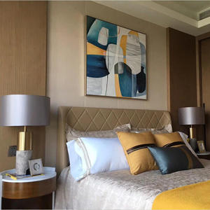 Zeal chiếu sáng cạnh giường ngủ khách sạn hiện đại kim loại đồng đá cẩm thạch cơ sở vải bảng đèn cho phòng đọc sách hoặc phòng ngủ - Product Image 5