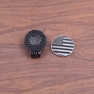 Clip para Gorra de Golf de Latón Plateado de Alta Calidad 2026 y Marcadores de Pelota con Iconos de la Bandera de EE. UU. - Product Image 3