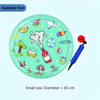 Alfombra de Juego Acuática Redonda de PVC Inflable con Diseño de Dibujos Animados para Perros y Gatos, Fácil de Guardar, Juguete para Exteriores con Diseño de Lunares