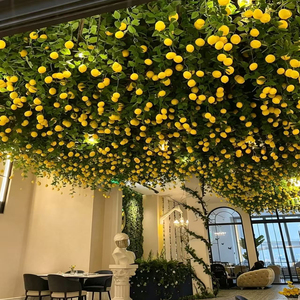 Composizione di Piante Artificiali al Limone, Ghirlanda di Limoni Artificiali, Rami di Limone per Decorazioni di Caffè e Bar, Sfondi per Feste - Product Image 2