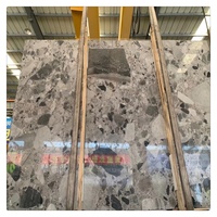 Dalles et carreaux de marbre gris fossile avec motif de personnalisation