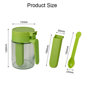 Storage Bottle 320 ML Oil <b>Spice</b> <b>Jars</b> Salt Bottle Glass Condiment Seasoning Bottle with Spoon Cruet Container Kitchen Utensils - Product Image 6