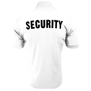 T-shirt Polo Unisex Promozionale Stile USA per Guardie di Sicurezza/Eventi con Bandiera sul Braccio, Taglie Grandi, 100% Poliestere, Manica Corta - Product Image 3