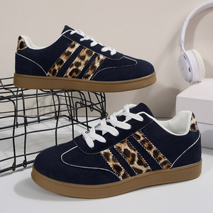 <span class=keywords><strong>Baskets</strong></span> à imprimé léopard et rayures pour femmes, chaussures décontractées <span class=keywords><strong>basses</strong></span> à lacets - Product Image 3