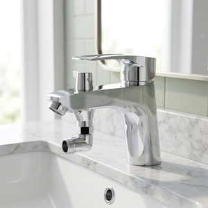 Rubinetto da Bagno Monocomando <span class=keywords><strong>con</strong></span> <span class=keywords><strong>Doccetta</strong></span>, Alimentazione Acqua Calda e Fredda per <span class=keywords><strong>Lavabo</strong></span> e Doccia - Product Image 1