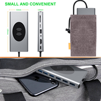 Base de Conexión 15 en 1 Tipo-C de Aleación de Aluminio con VGA, USB 3.1, SD, RJ45, PD, Audio de 3.5mm y Entrada para Disco Duro - En Stock