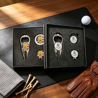 Outil de réparation de divots de golf à pointe pivotante simple, avec ouvre-bouteille, design putter, fourchette à cigare de golf, marqueur en cuir en vrac