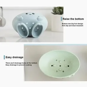 Cartoon Soap Box Smile Stereoscopic Hand Shape Bathroom Drain Soap Holder Portable Soap Dish Protect Case Bathroom Accessories - Product Image 5