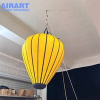 Lanterne gonflable jaune suspendue sur mesure, lanterne gonflable lumineuse à LED pour la publicité, les événements et les décorations