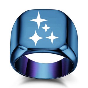 Anillo Cuadrado de Estrella de Acero Inoxidable de 18 mm, Joyería de Moda para Mujer, Regalo - Product Image 4
