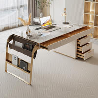 Bureau de direction moderne en marbre de luxe pour ordinateur, ensemble de bureau à domicile
