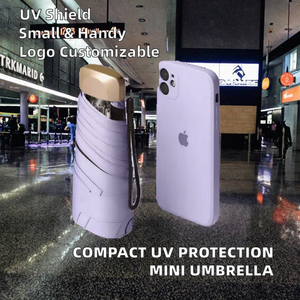 Haute qualité Mini 5 plis Protection UV Parasol parapluie pour femmes classique petite poche soleil parapluie Logo personnalisé impression voyage - Product Image 2