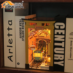 Hongda M2211 style japonais en bois <span class=keywords><strong>Book</strong></span> <span class=keywords><strong>Nook</strong></span> bricolage miniature livre coin personnalisé 3d livre coin kit - Product Image 4