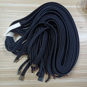Custom Flat Hoodie Drawcord Lace Braided Cotton Polyester Rope Tipped Hoodie <b>Drawstring</b> with Metal Silicone Trip for Clothes - Product Image 1