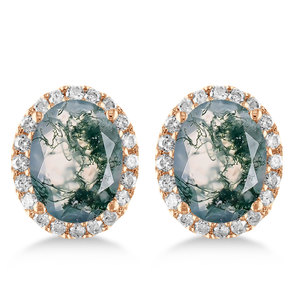 925 Silver Oval Cut <b>Stud</b> Earrings Rose Gold Plated Diamond Halo Classic Women's Everyday Wear - Product Image 3