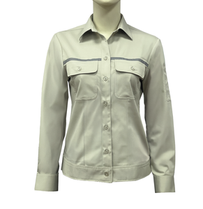 Veste de sécurité réfléchissante pour femme Uniforme de travail à manches longues pour bureau Construction industrielle Mélange de polyester-modal tissé - Product Image 1