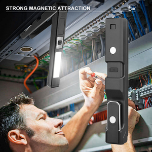 Lampe de travail <span class=keywords><strong>LED</strong></span> magnétique multifonctionnelle portable avec règle pour atelier, réparation automobile, rechargeable, COB, pliable - Product Image 5