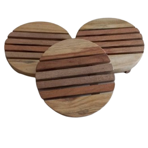 Vajilla y utensilios de cocina Posavasos Hecho a mano Nogal Bebida de madera Posavasos de té Hotel Restaurante Posavasos de madera natural - Product Image 2