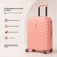 Nouvel ensemble de bagages de voyage à roulettes en similicuir PP grande capacité, quatre pièces, design élégant, pour les loisirs et les voyages transfrontaliers