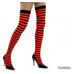 Calze a Righe Rosse e Nere Sopra il Ginocchio per <span class=keywords><strong>Donna</strong></span>, Costume da <span class=keywords><strong>Coccinella</strong></span>, Halloween, Carnevale, Cosplay, Festa in Maschera - Product Image 3
