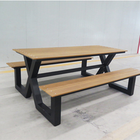 Vente Directe Usine Moderne Table de Pique-Nique Extérieure avec Banc en Bois de Camphre, Table-Banc de Pique-Nique Commerciale pour Patio et Jardin