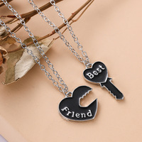 Copines Simple Collier Femme Marée Personnalité Bon Ami Serrure Clé Amour Créatif Épissage Couple Collier Pendentif Bijoux