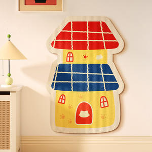 Rascador para Gatos de Fieltro con Diseño de Dibujos Animados: Duradero, Sin Pelusas, Adhesivo Vertical para Pared, Protege los Sofás de Arañazos de Gatos - Product Image 4