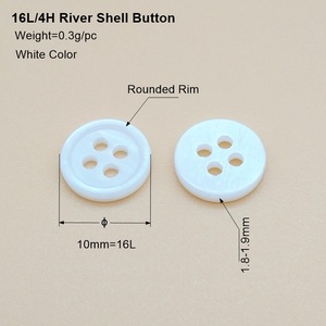 Nút Vỏ Sông Tự Nhiên Chất Lượng Cao 10Mm 16L <span class=keywords><strong>4</strong></span> Lỗ Màu Trắng Và Đen, Nút Vỏ Nước Ngọt - Product Image 2