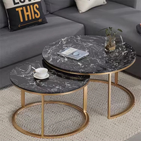 Ensemble de meubles de salon en gros, table basse moderne de luxe simple en marbre et métal