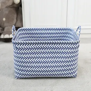 Plastic Laundry Storage Basket Excellent Quality Plastic Rattan PP Wicker Belt Laundry Basket Storage Basket With Wholesale Price