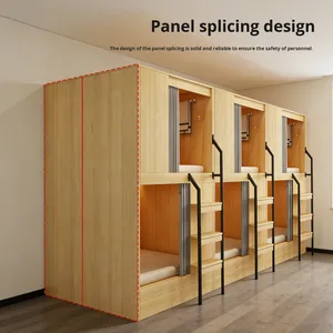 Cama Literas Doble Vertical, Cápsula de Dormir para Campamentos de Entrenamiento, Hostal Juvenil, Espacio de Descanso, Cápsula Espacial, Literas Superior e Inferior - Product Image 3