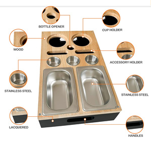 Khay đựng đồ ăn bằng tre với bát bằng thép không gỉ, khay để đồ ăn trên ghế sofa bằng gỗ và cốc đựng đồ chấm, bộ đồ ăn kèm giá để đồ uống - Product Image 5