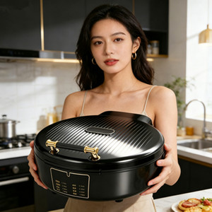 Crêpière automatique 1200W en acier inoxydable avec revêtement antiadhésif, facile à nettoyer, appareil électrique pour faire des crêpes à la maison - Product Image 3