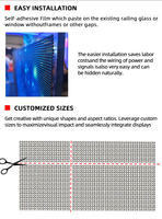 Film LED holographique 3D transparent et flexible pour la publicité en magasin, idéal pour les panneaux d'affichage commerciaux