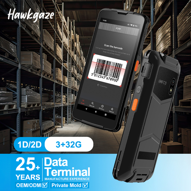Industrial 8-core 2.0GHz 3+32gb Android 11 Pda 5000mah Barcode Scanner Pda Ip67 Rugged Device 5.5 Inch Full-Screen Pda