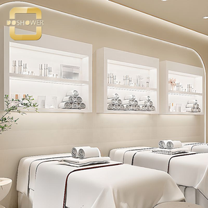 Armoire à vernis à ongles en bois de vitrine de vernis à ongles sur pied avec tiroir pour armoire à vernis à ongles en bois blanc Rectangle - Product Image 4