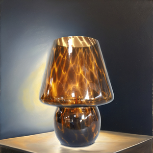 Modern Vintage Design <strong>Leopard</strong> Glass Striped Table <strong>Lamp</strong> E26 Base Translucent Bedside Night Light Battery Powered Novelty Shade - Product Image 2